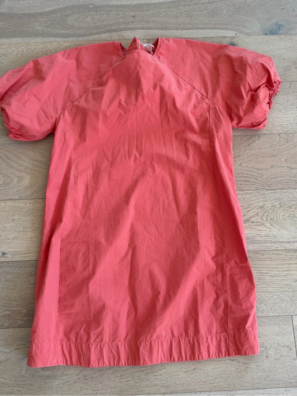 Nation LTD Los Angeles Pink Coral Pima Cotton Puff Sleeve Shift Dress Medium